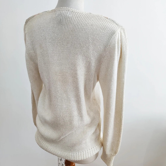 Vintage Angora Sweater / Angora / Beading / Size Large - Picture 5 of 6